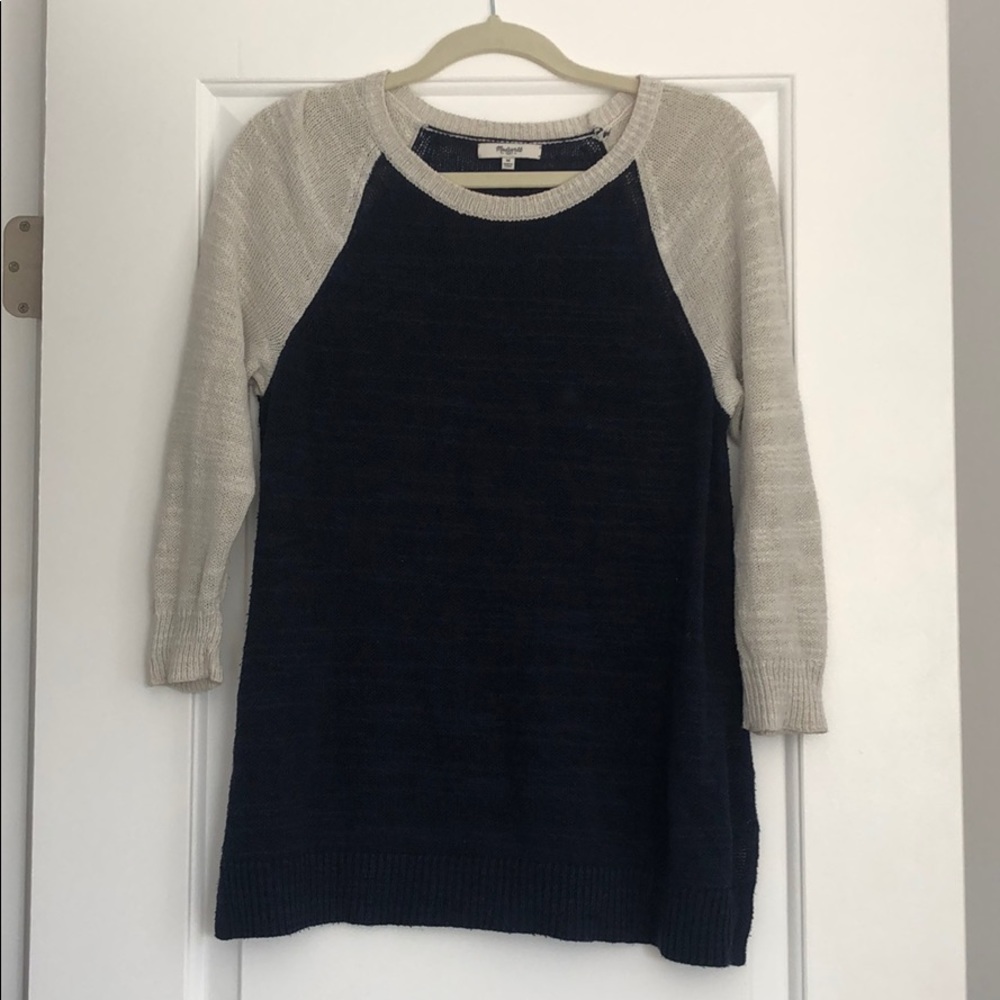 Madewell Navy Blue/Cream Sweater